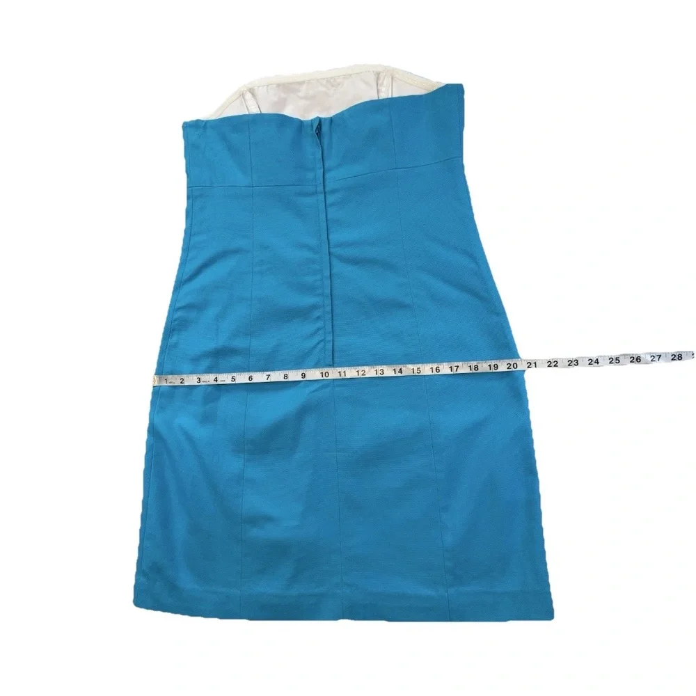 Lilly Pulitzer Size 10 Bowen Tourquise Lorac Panel Embroidery Strapless Dress - Picture 6 of 14